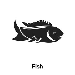 Fish icon vector sign and symbol isolated on white background, Fish logo concept