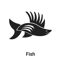 Fish icon vector sign and symbol isolated on white background, Fish logo concept