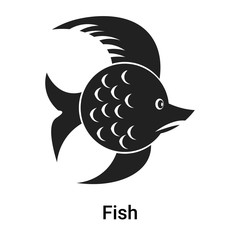 Fish icon vector sign and symbol isolated on white background, Fish logo concept