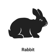 Rabbit icon vector sign and symbol isolated on white background, Rabbit logo concept