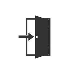 Open door icon. Vector illustration, flat design.