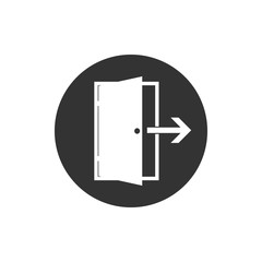 Open door icon. Vector illustration, flat design.