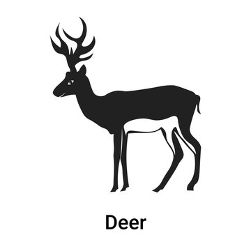Deer icon vector sign and symbol isolated on white background, Deer logo concept