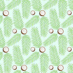 Coconut vector flat seamless pattern