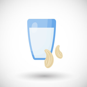 Cashew milk vector flat icon