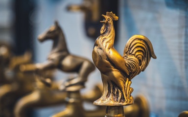 Brass Chicken Sculpture