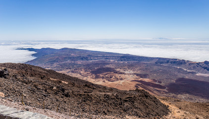 Fototapeta na wymiar Mount Teide, view from Teleferico, Tenerife, Canary Islands, Spain