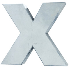 Concrete Capital Letter - X isolated on white background . 3D render Illustration