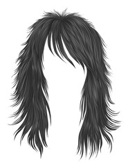 trendy woman long hairs gray colors .  beauty fashion . 
 realistic 3d 
