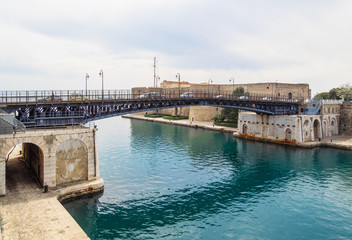Taranto (Italy) - The historic center of a big city in southern Italy, Puglia region, on the sea with industry port, in a spring day.