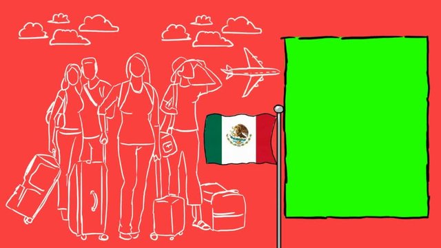 Mexico hand drawn tourism