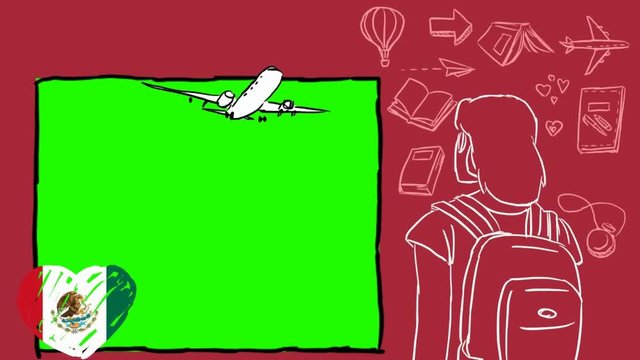 Mexico hand drawn tourism