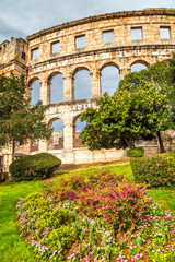 Obraz premium The Roman Arena in Pula, Croatia, Europe.