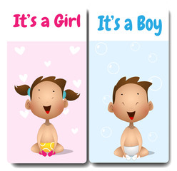 It's a boy and It's a girl cards.