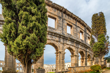 Obraz premium The Roman Arena in Pula, Croatia, Europe.