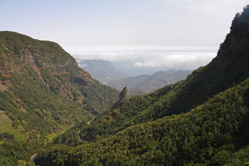 Naklejka premium Mirador de El Rejo Parque Nacional de Garajonay, La Gomera, Tenerife