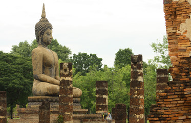 Templo Wat Mahathat en la ciudad de Sukhothai, Tailandia