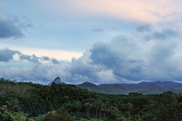Jungle and mountain view of Khao Sok area, Thailand