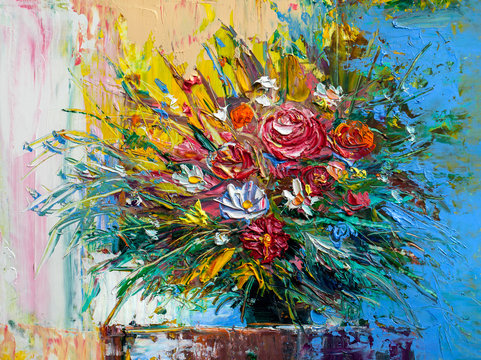Oil painting flowers