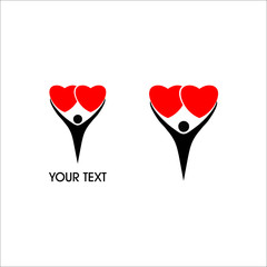 Man holds the heart. Vector Illustration