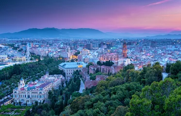 Fotobehang Colorful sunset over Malaga © Horváth Botond