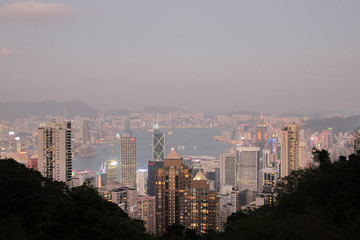 Obraz premium Widok drapacze chmur Hong Kong od above