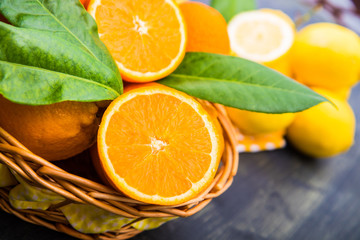 basket full of fresh orange