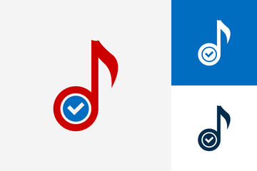 Check Music Logo Template Design Vector, Emblem, Design Concept, Creative Symbol, Icon