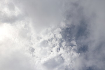 Close up of fluffy white clouds