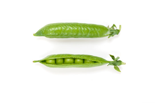 two peas pods, isolated