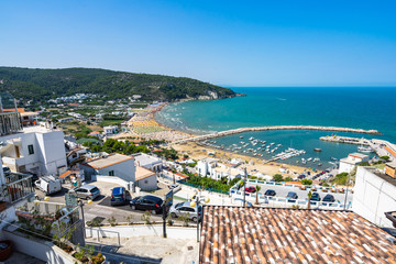 Peschici is a resort town famous for beaches very popular for summer holidays, Apulia, Italy