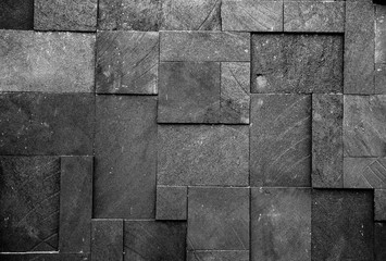 Czarny kamienny mur tekstura tło. - 208165295