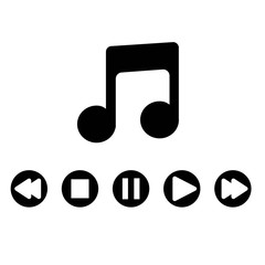 Music buttons isolated on white background. Vector illustration.