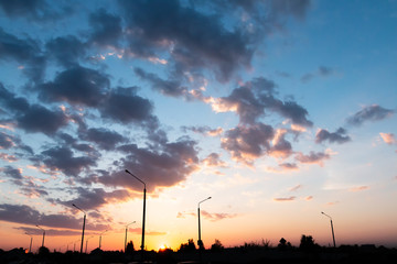 Obraz premium Beautiful white clouds against the blue sky.
