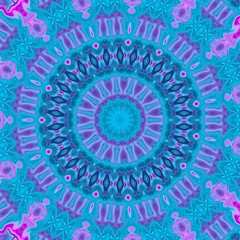 Fantasy sacred geometry modern art. Mystic Indian unique mandala. Oriental round pattern. Diamond and floral kaleidoscope artwork. Feng shui and yoga traditional design. Psychedelic creative print.