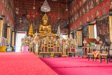 Fototapeta na wymiar The consecraed (consecrated) convocation hall of Wat Saket in Bangkok