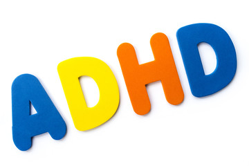 ADHD spelt with coloured letters