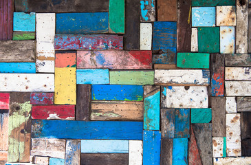Wooden colorful painted background for Vintage wall
