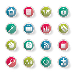 Business and Internet Icons over colored background- Vector Icon Set