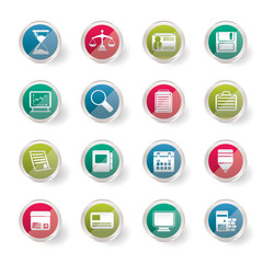 Business and office Icons over colored background - Vector Icon Set  