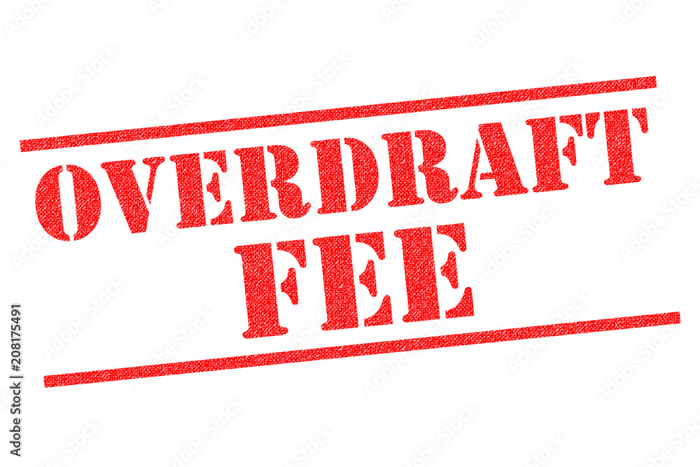 Poster OVERDRAFT FEE Rubber Stamp