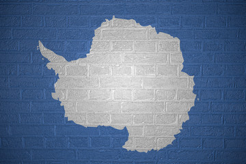 Flag of Antarctica on brick wall background, 3d illustration