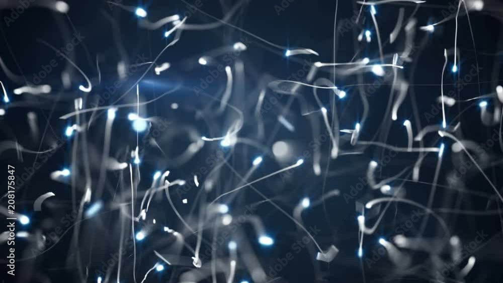Poster swirling glowing particles. computer generated seamless loop animation 4k uhd 3840x2160