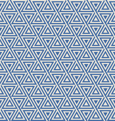 Triangle seamless pattern, in blue and cream colors