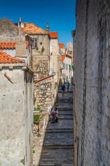Fototapeta na wymiar Steps in old town Dubrovnik, Croatia