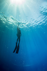 Freediving on a wreck in Hawaii