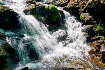 Fototapeta premium The waterfall in the canyon of Mount Phoenix