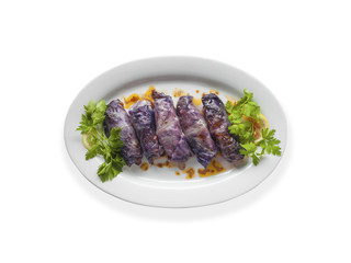 Baked Cabbage stuffed with rice and ground pork meat