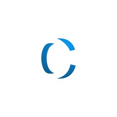 Naklejka premium Initial C Letter Logo Design Vector Template, Abstract Initial Letter C Logo. Blue Gradient Circular Rounded