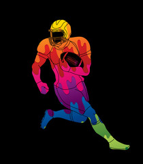 Fototapeta premium American football player action designed using colorful graphic vector
